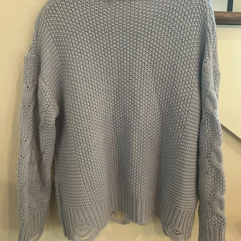 Distressed Cable Sweater - Picture 2 of 3